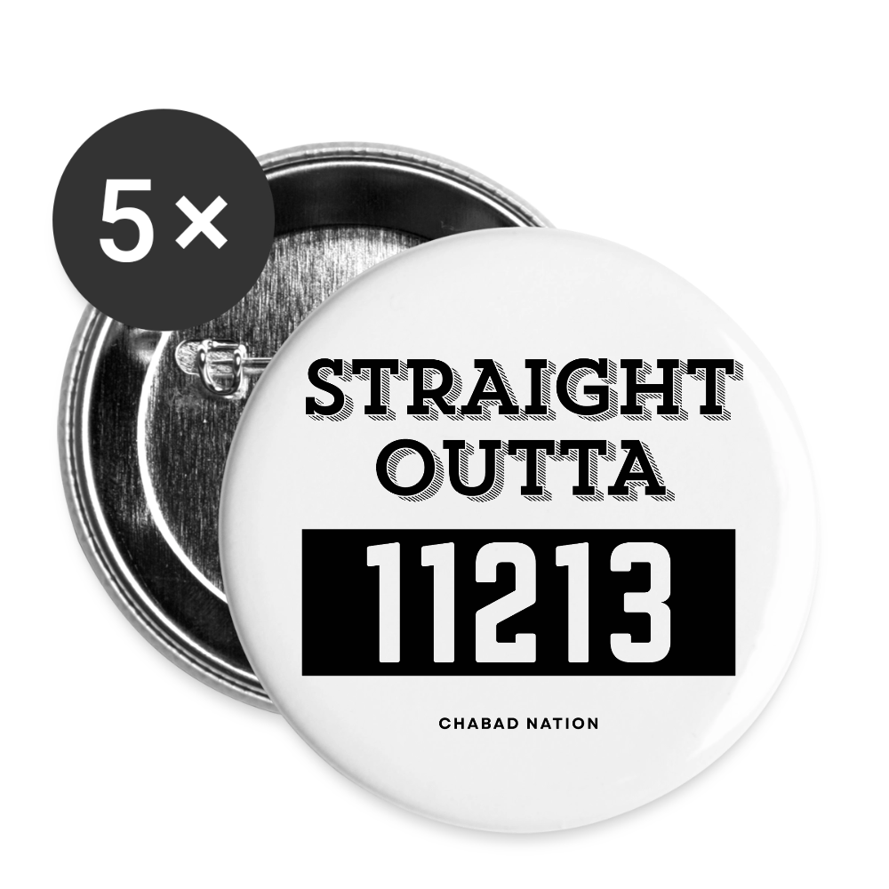 Straight Outta 11213 - Buttons large 2.2'' (5-pack) - white