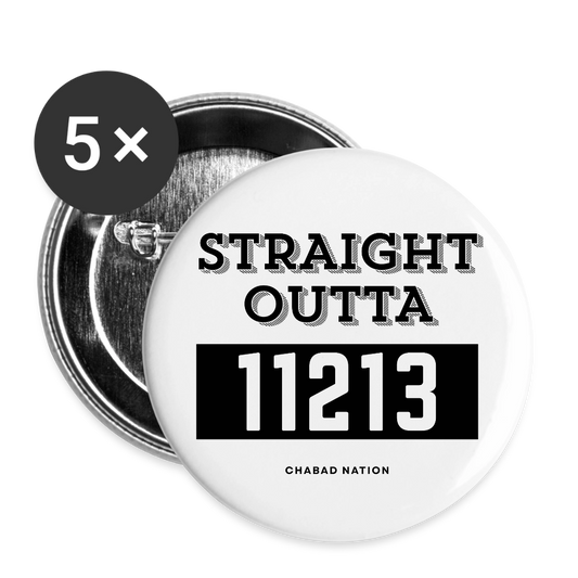 Straight Outta 11213 - Buttons large 2.2'' (5-pack) - white