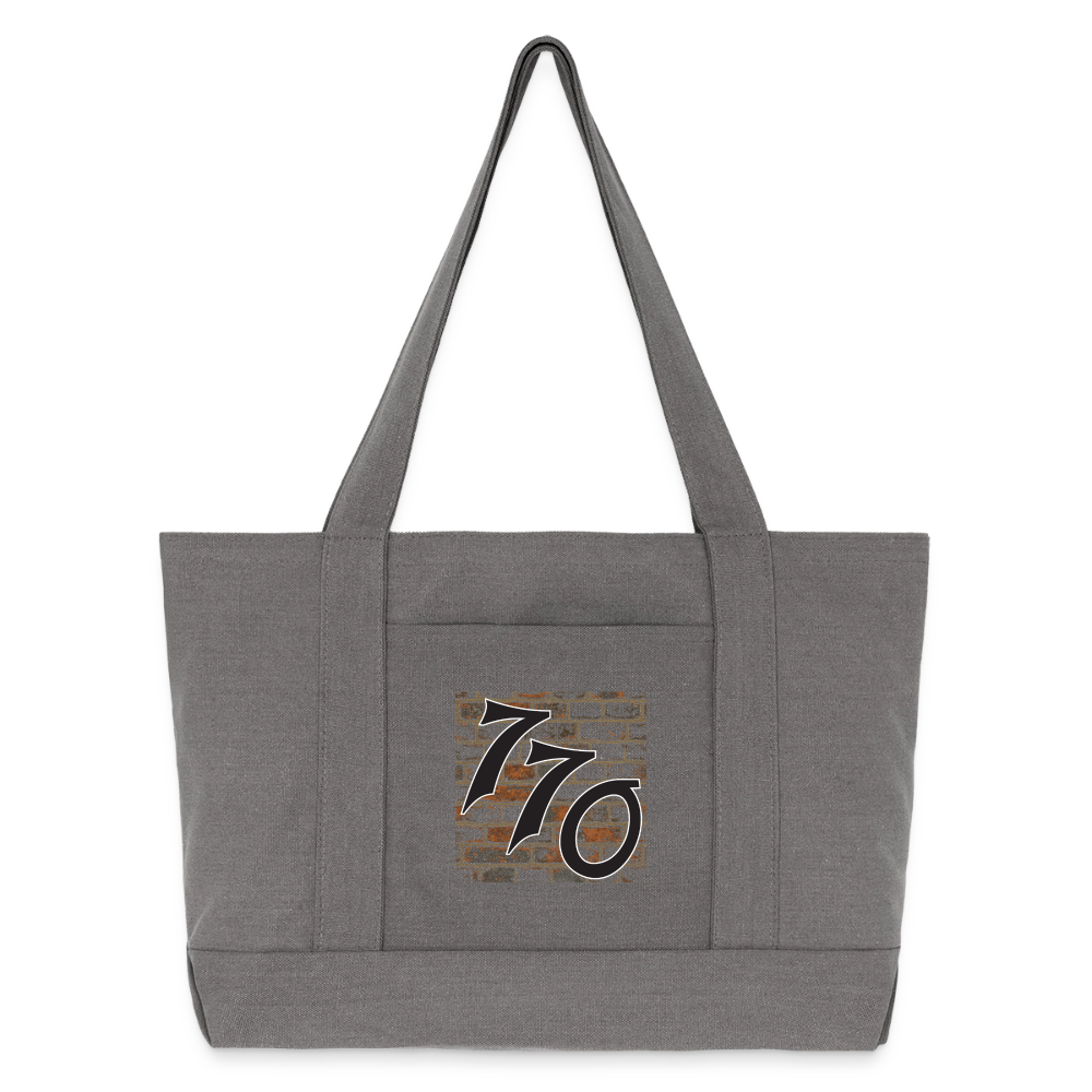 770 Brick Wall Cotton Pigment Dyed Tote Bag - charcoal grey