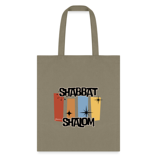 Retro Shabbat Tote Bag - khaki