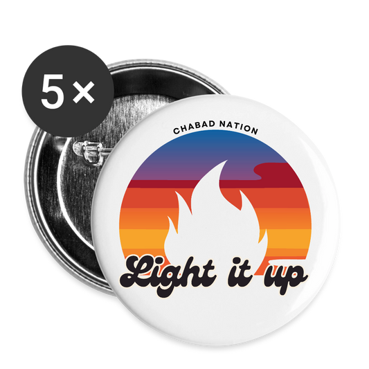 Light It Up Buttons large 2.2'' (5-pack) - white