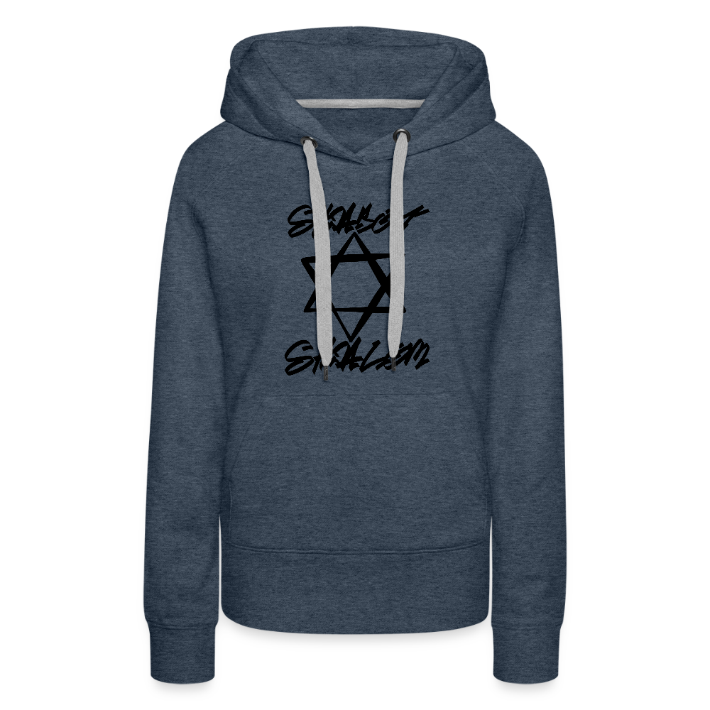 Shabbat Shalom Graffiti Star Women’s Premium Hoodie - heather denim