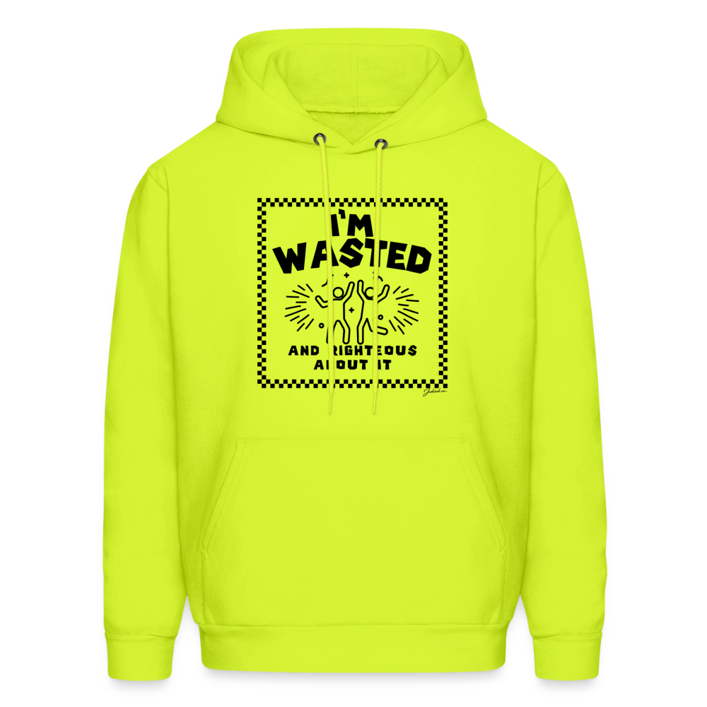 Wasted & Righteous Men's Hoodie - safety green
