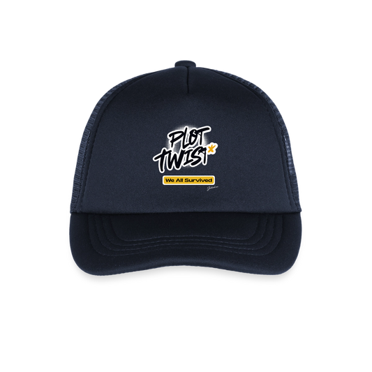 Plot Twist Kid's Trucker Cap - navy