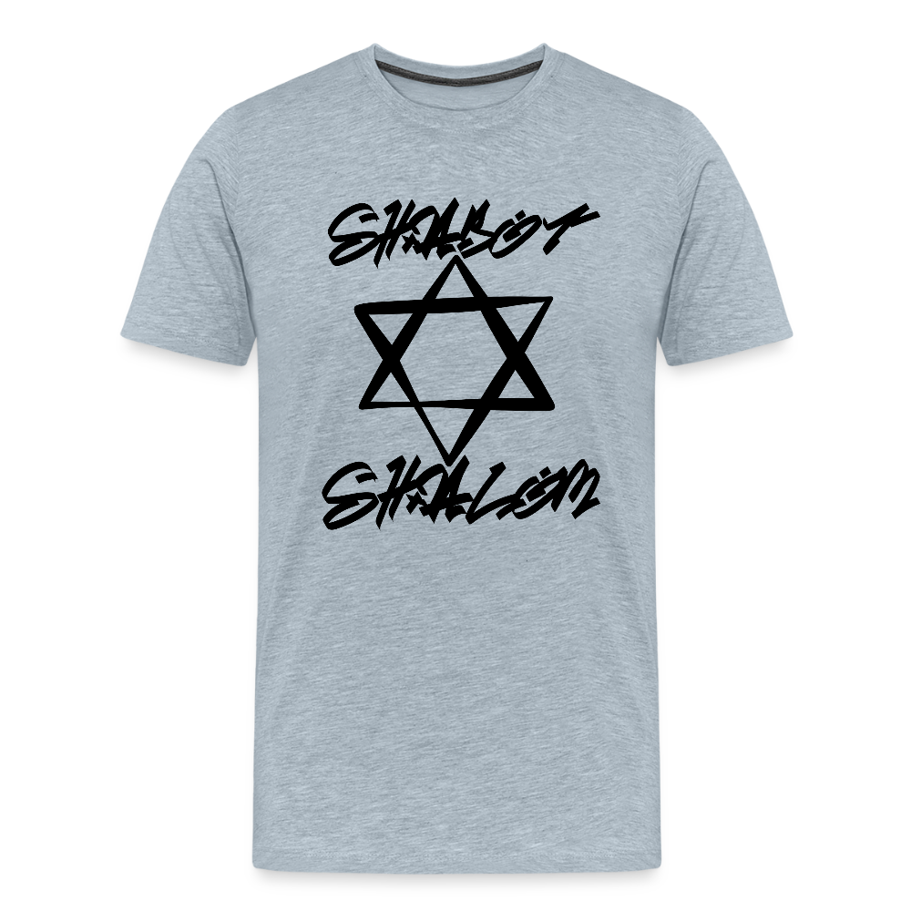 Shabbat Shalom Graffiti Star Men's Premium T-Shirt - heather ice blue