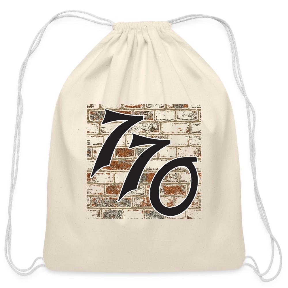 770 Brick Wall Cotton Drawstring Bag - natural