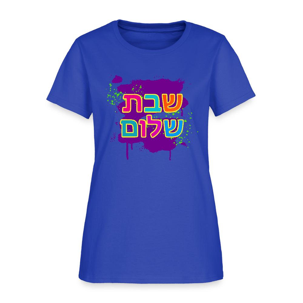 Shabbat Shalom Neon Pop Women's T-Shirt - royal blue