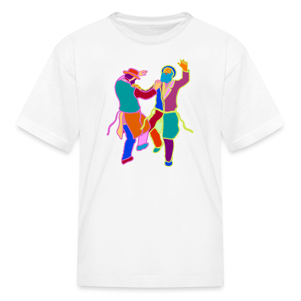 Colorful Dancing Rabbis Kids' T-Shirt - white