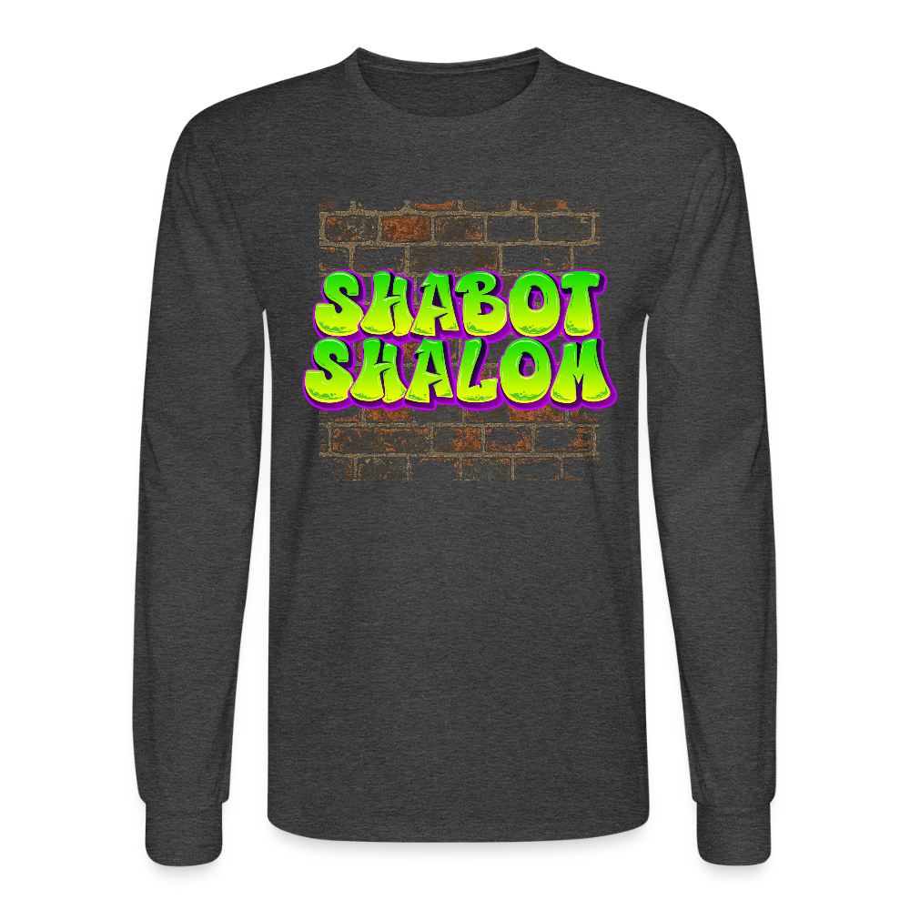 Shabot Shalom Brick 770 Graffiti Men's Long Sleeve T-Shirt - heather black