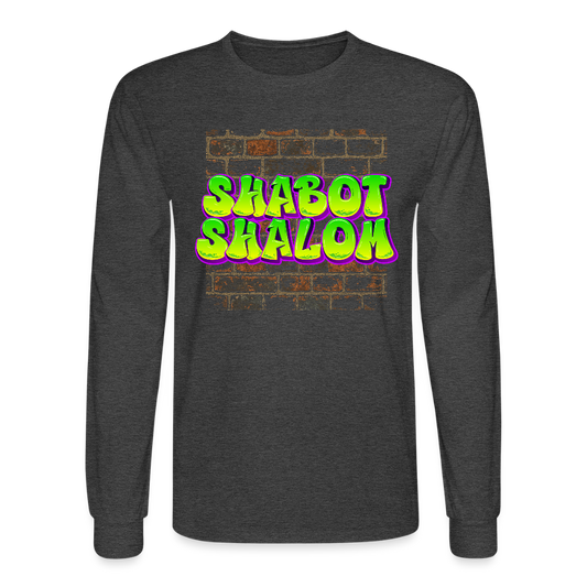 Shabot Shalom Brick 770 Graffiti Men's Long Sleeve T-Shirt - heather black