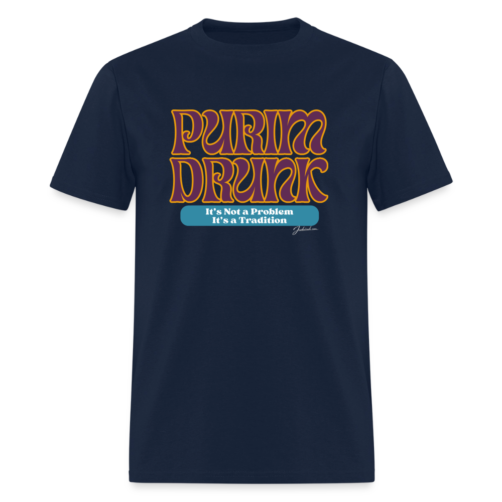 Purim Drunk Men's T-Shirt | GILDAN 5000 - navy