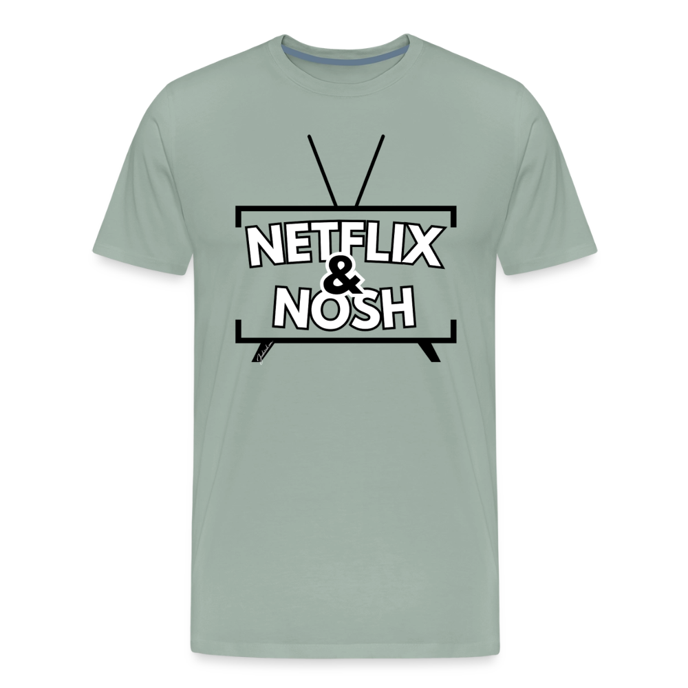 Netflix & Nosh Men's Premium T-Shirt - steel green