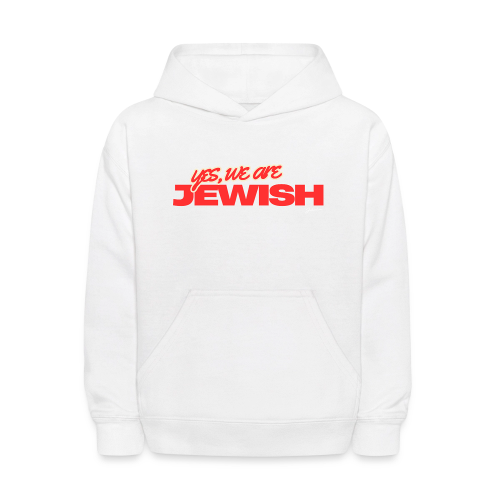 Yes, We're Jewish Kids' Hoodie - white