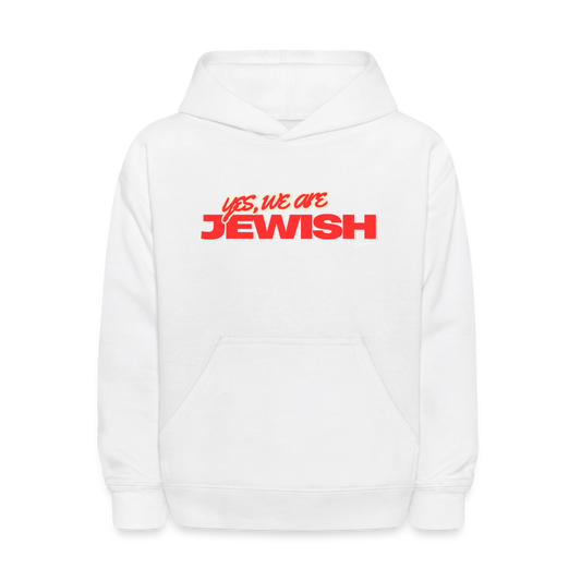 Yes, We're Jewish Kids' Hoodie - white