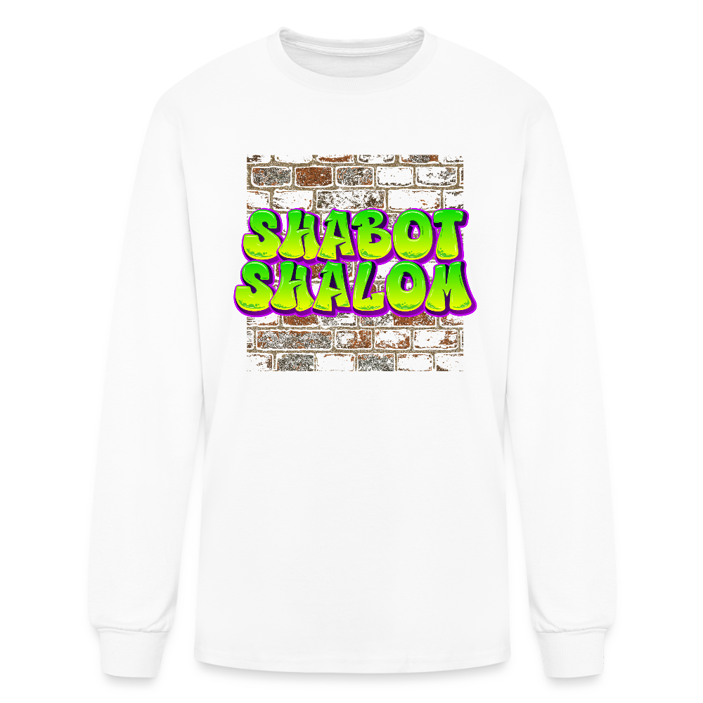 Shabot Shalom Brick 770 Graffiti Men's Long Sleeve T-Shirt - white