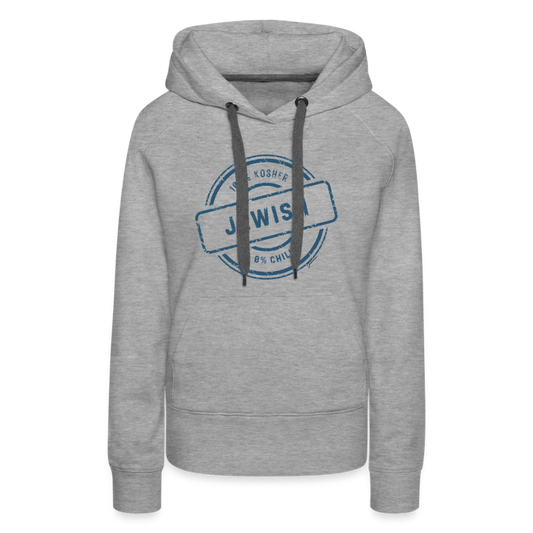 100% Jewish Women’s Premium Hoodie - heather grey