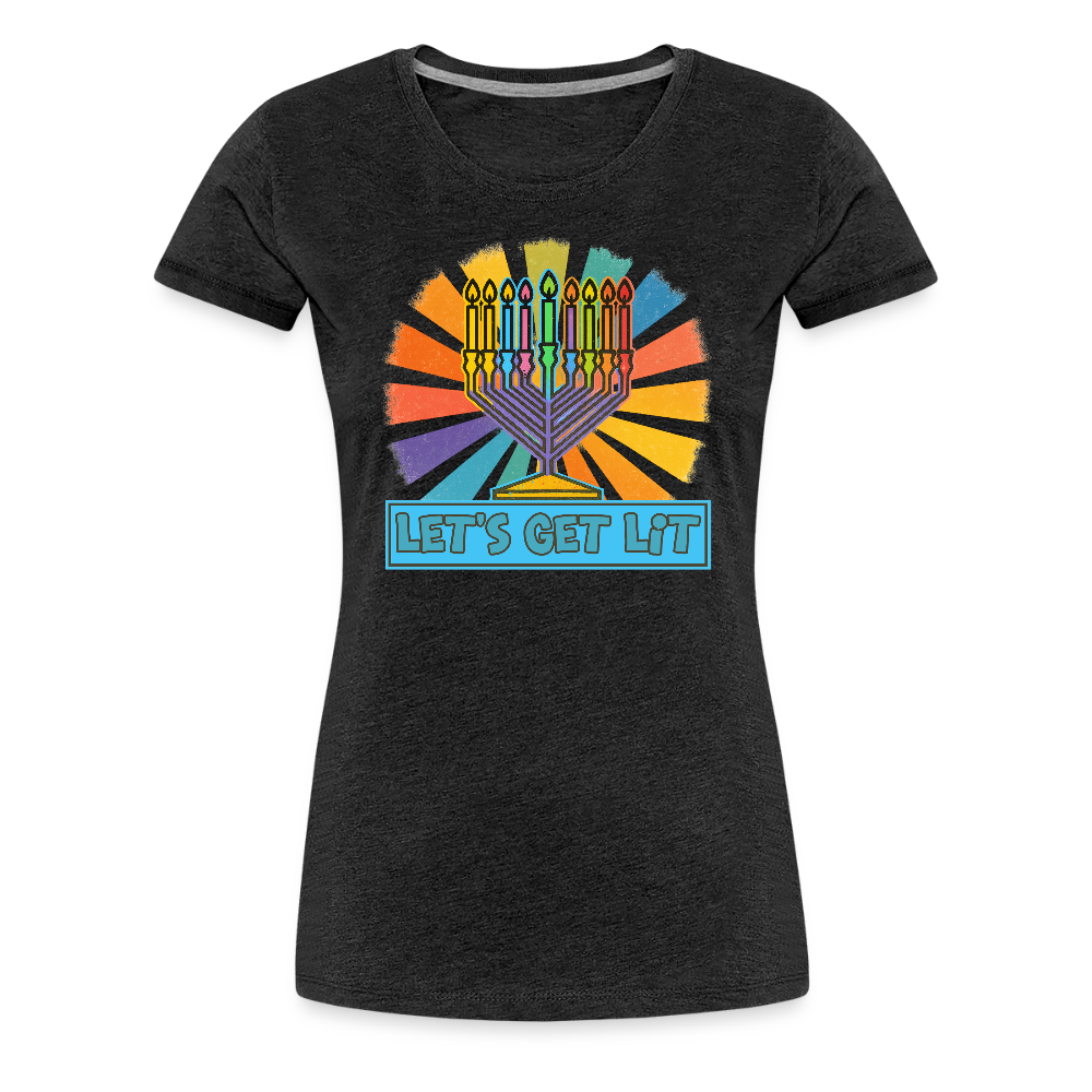 Radiant Retro Let's Get Lit Women’s Premium T-Shirt - charcoal grey
