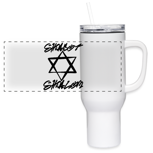 Shabbat Shalom Graffiti Star 40 oz Travel Tumbler - white