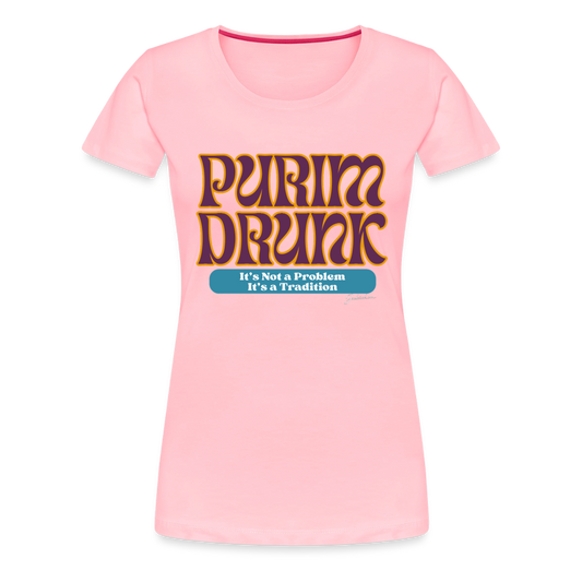 Purim Drunk Women’s Premium T-Shirt - pink
