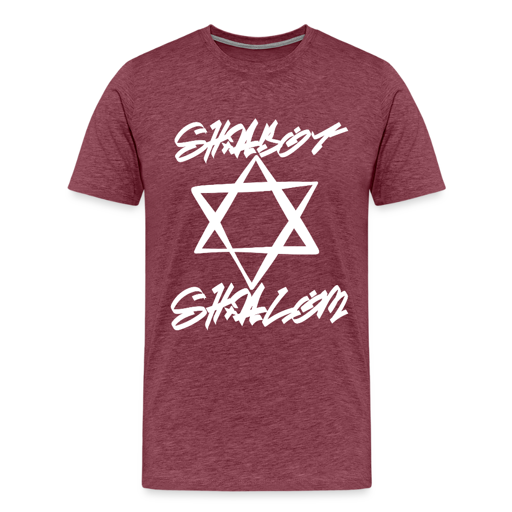 Shabbat Shalom Graffiti Light Star Men's Premium T-Shirt - heather burgundy