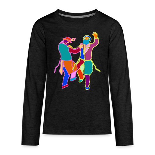 Colorful Dancing Rabbis Kids' Premium Long Sleeve T-Shirt - charcoal grey