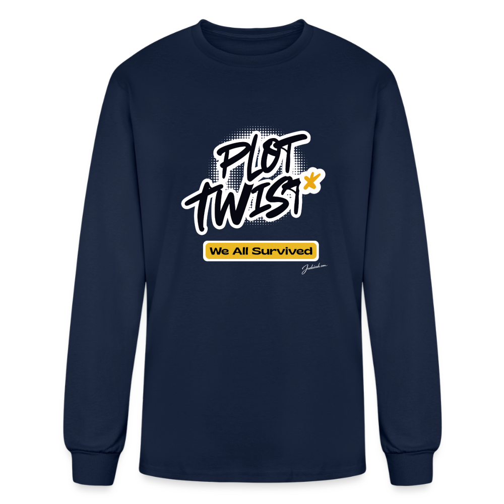 Plot Twist Men's Long Sleeve T-Shirt - navy