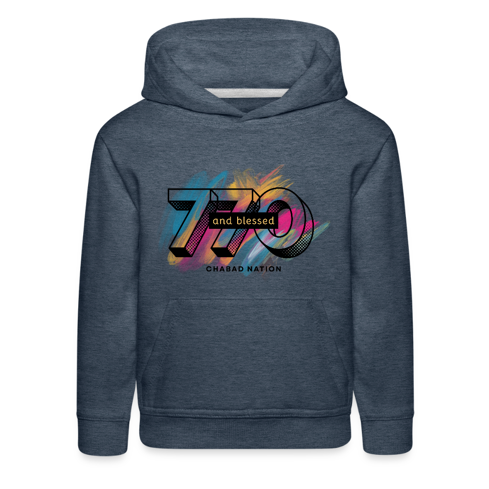 770 And Blessed Kids‘ Premium Hoodie - heather denim