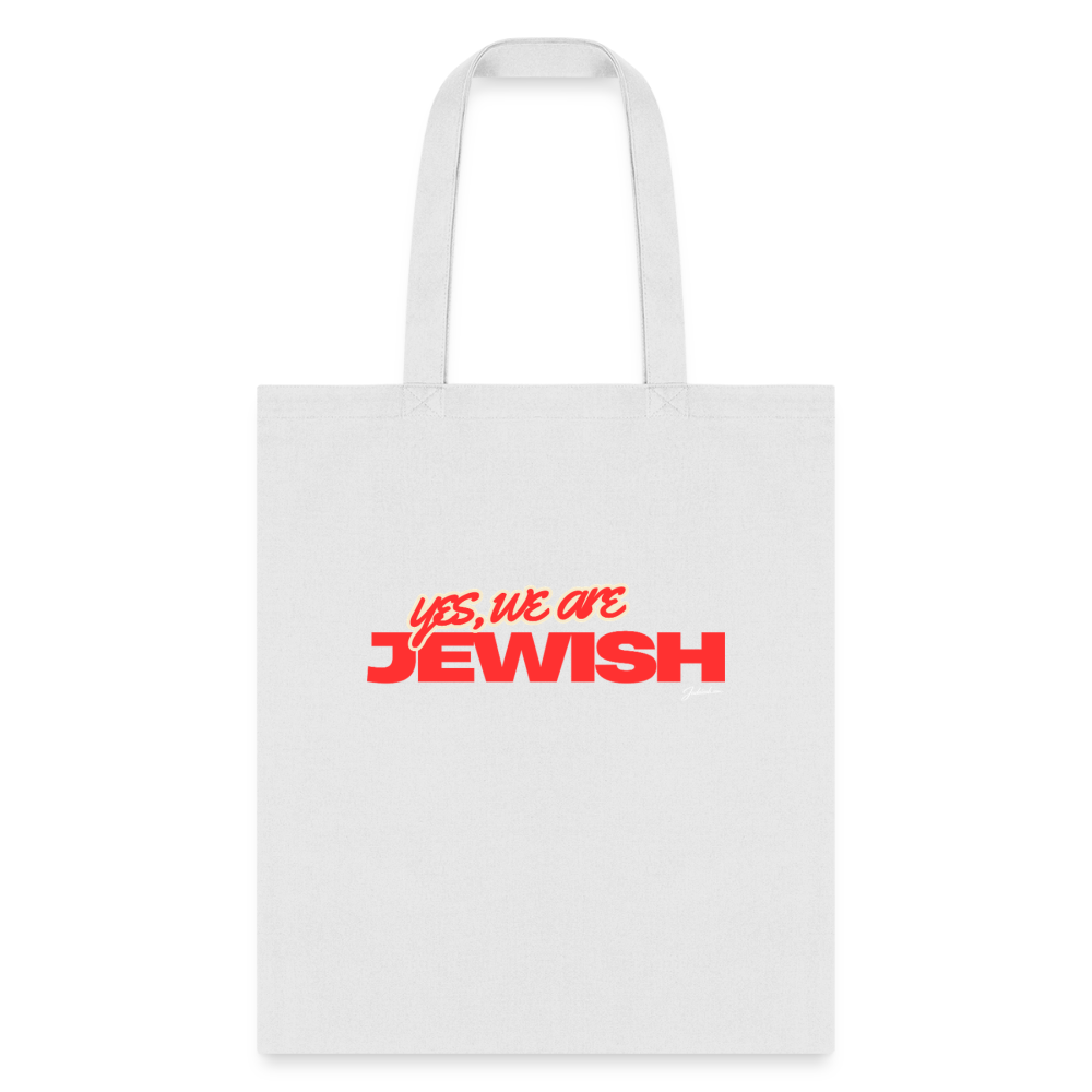 Yes, We're Jewish Tote Bag - white