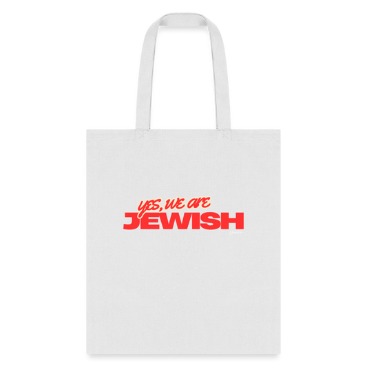Yes, We're Jewish Tote Bag - white