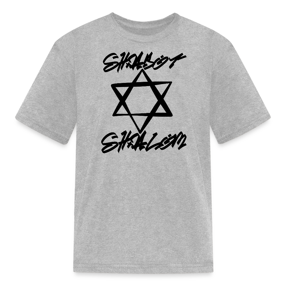 Shabbat Shalom Graffiti Star Kids' T-Shirt - heather gray