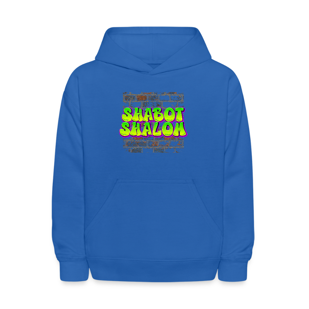 Shabot Shalom Brick 770 Graffiti Kids' Hoodie - royal blue