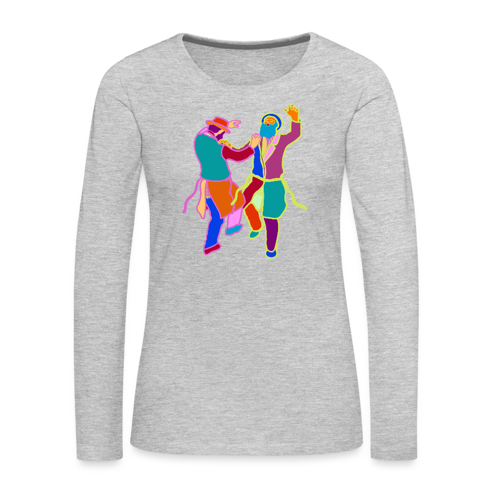 Colorful Dancing Rabbis Women's Premium Long Sleeve T-Shirt - heather gray