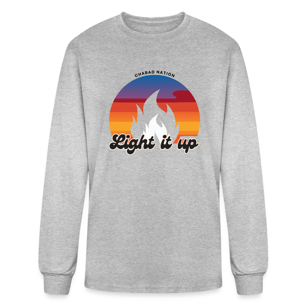 Light It Up Men's Premium Long Sleeve T-Shirt - heather gray