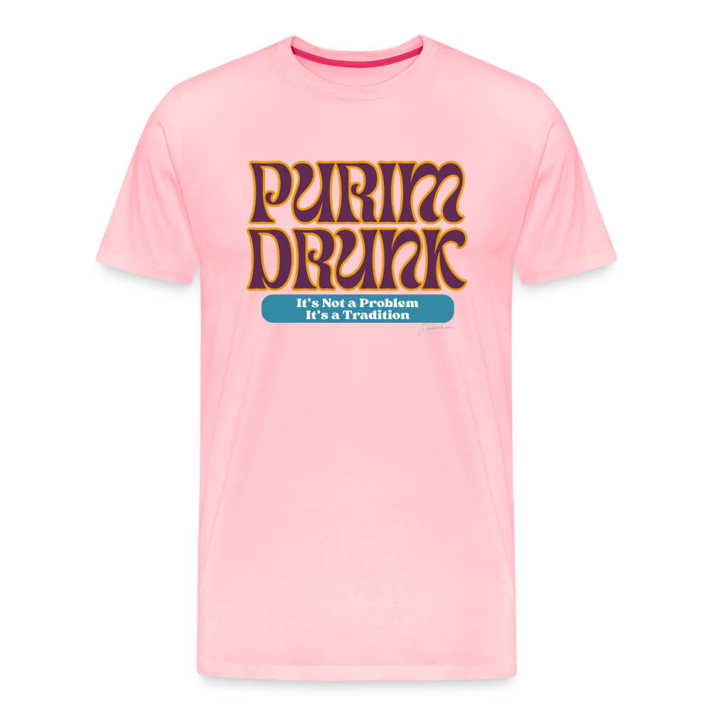 Purim Drunk Men's Premium T-Shirt - pink