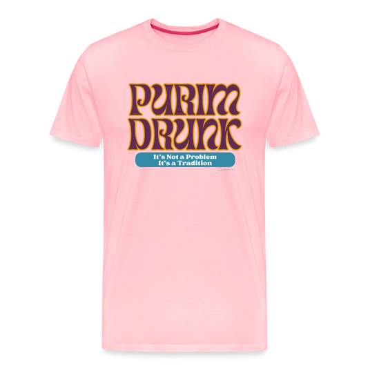 Purim Drunk Men's Premium T-Shirt - pink