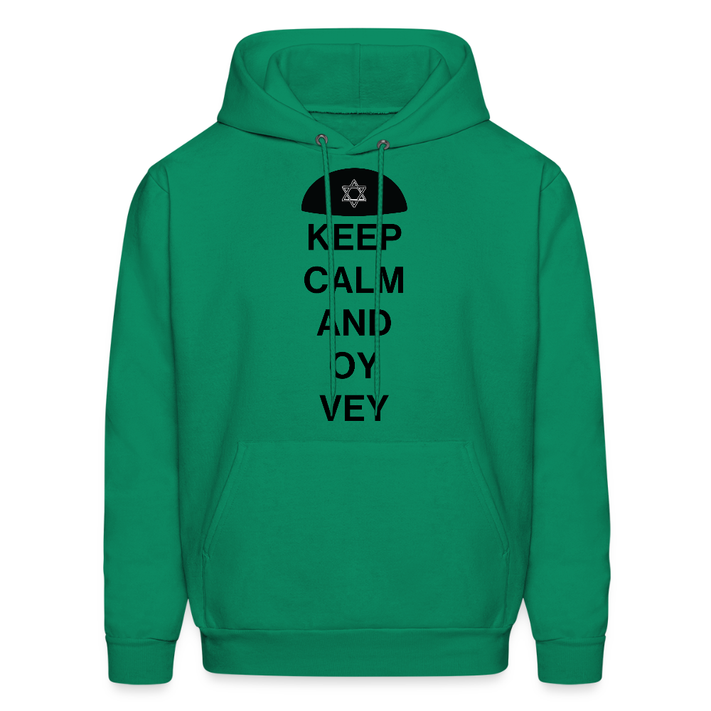 Keep Calm and Oy Vey Men's Hoodie - kelly green