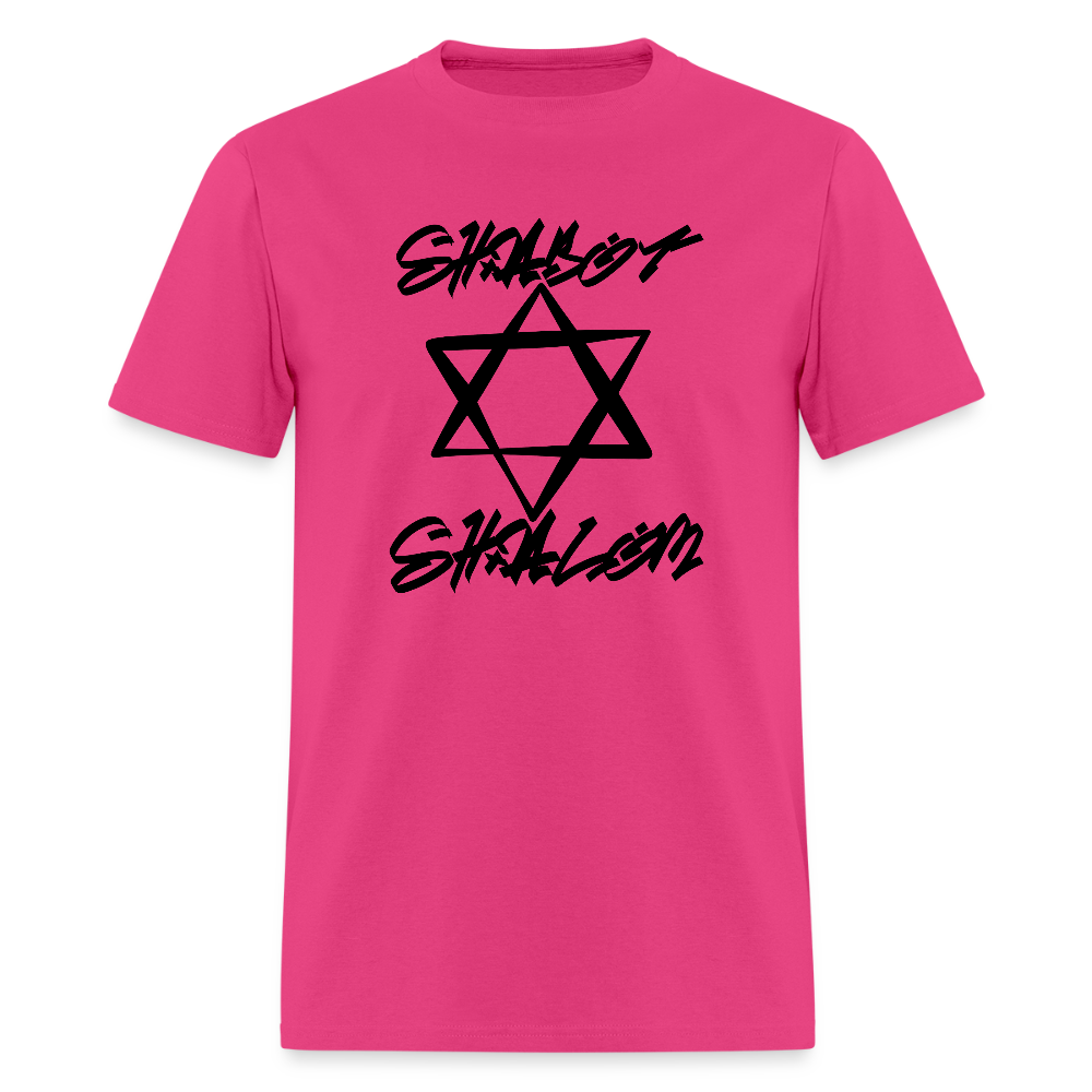 Shabbat Shalom Graffiti Star Men's T-Shirt | GILDAN 5000 - fuchsia