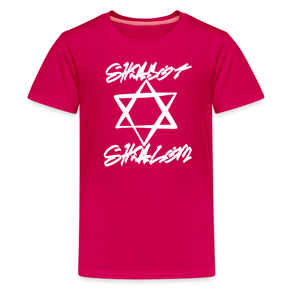 Shabbat Shalom Graffiti Light Star Kids' Premium T-Shirt - dark pink