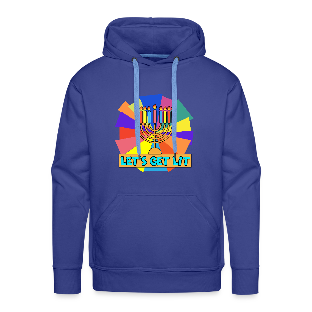 Glow & Get Lit Chanukah Menorah Men’s Premium Hoodie - royal blue