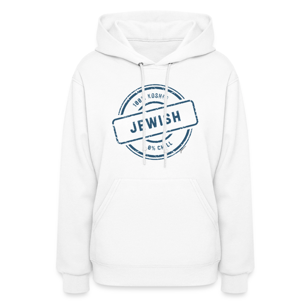 100% Jewish Women's Hoodie - white