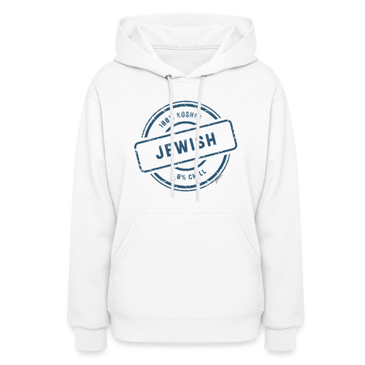 100% Jewish Women's Hoodie - white