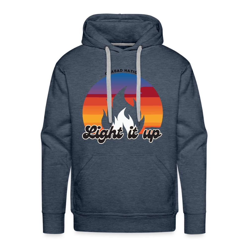 Light It Up Men’s Premium Hoodie - heather denim