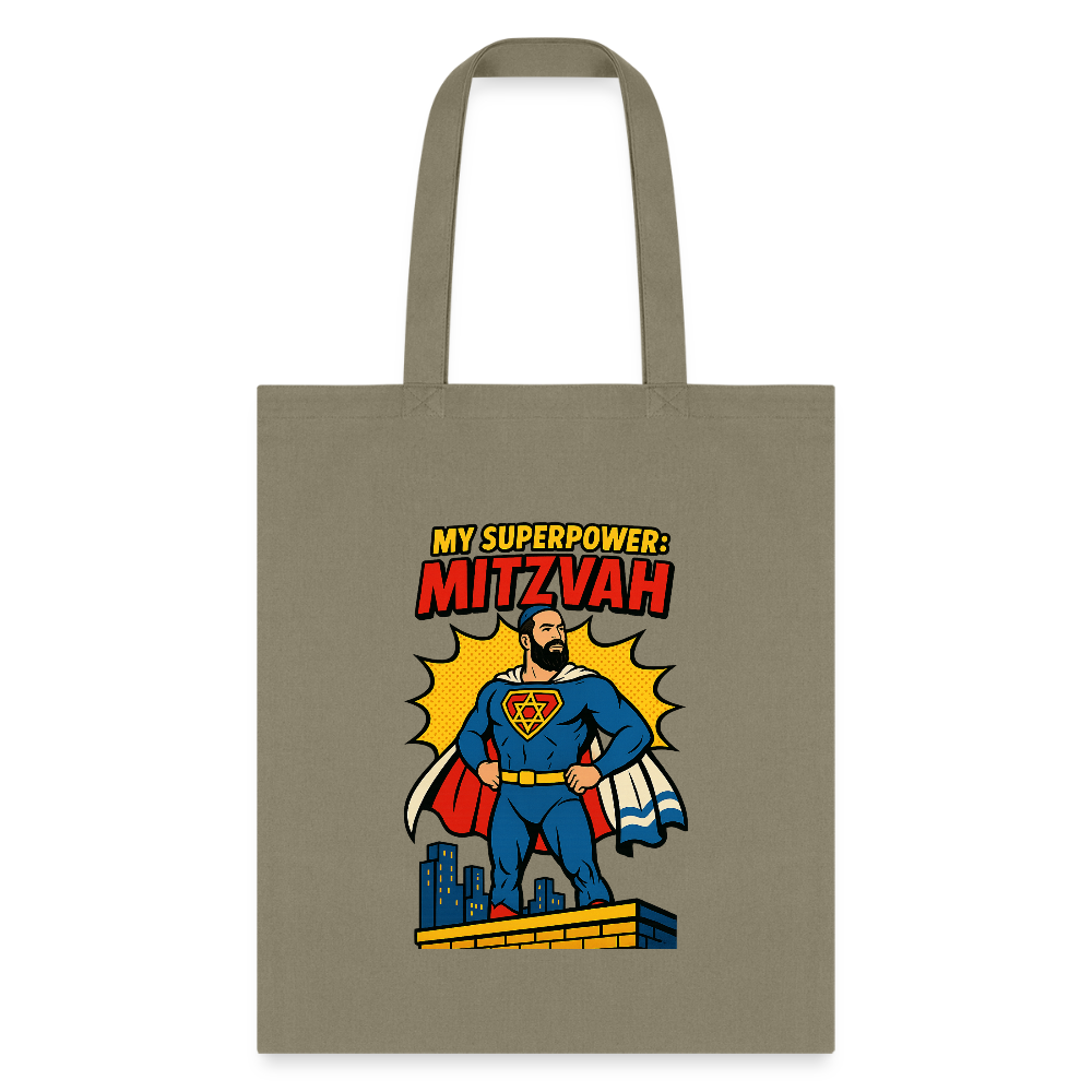 My Superpower: Mitzvah Tote Bag - khaki