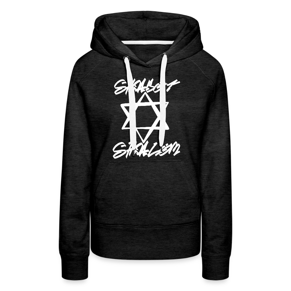 Shabbat Shalom Graffiti Light Star Women’s Premium Hoodie - charcoal grey