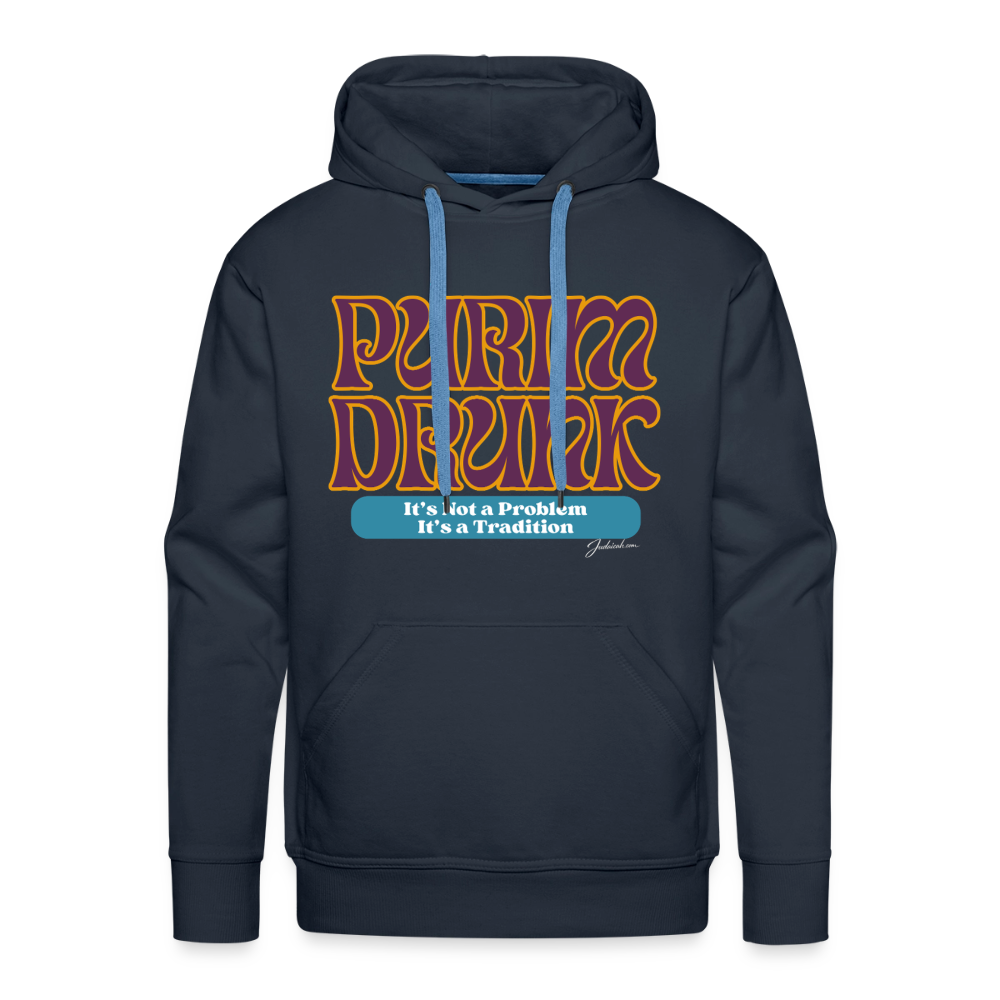 Purim Drunk Men’s Premium Hoodie - navy