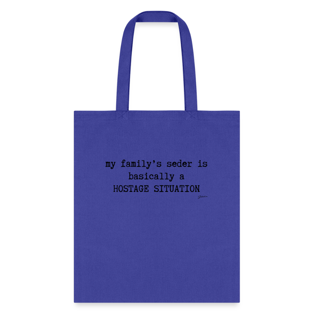 Seder Hostage Tote Bag - royal blue