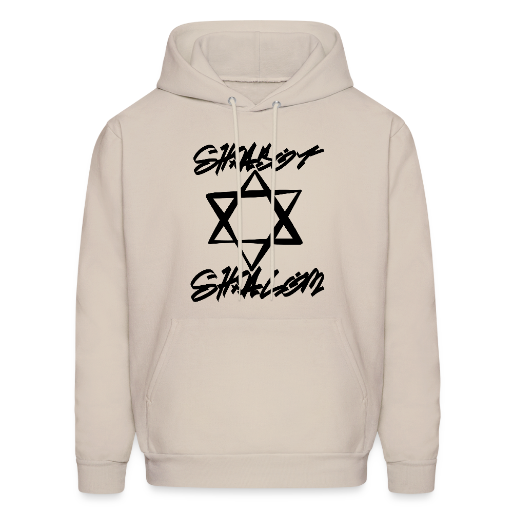 Shabbat Shalom Graffiti Star Men's Hoodie - Sand