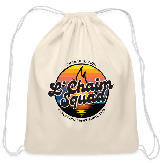 L’Chaim Squad – Spreading Light Cotton Drawstring Bag - natural