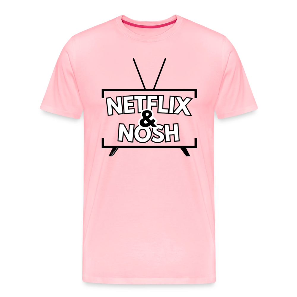 Netflix & Nosh Men's Premium T-Shirt - pink