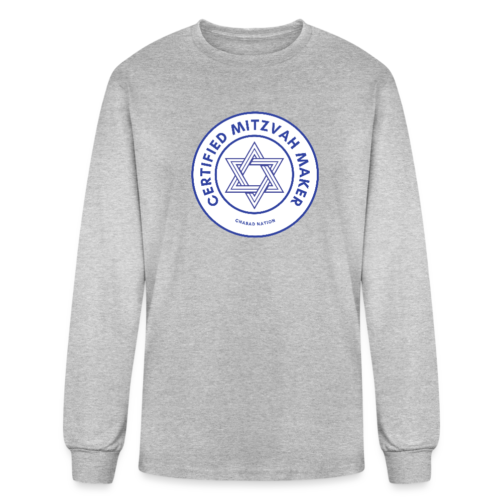 Certified Mitzvah Maker Men's Long Sleeve T-Shirt - heather gray